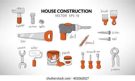 Tools home  wood background