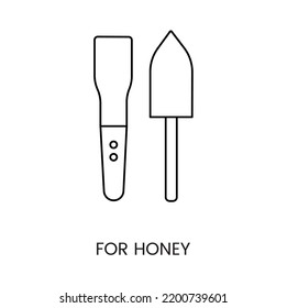 Tools for honey icon line in vector, illustration of beekeeping.