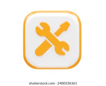 Tools icon 3d rendering element illustration