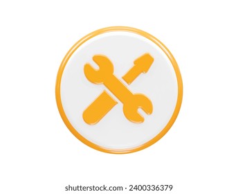 Tools icon 3d rendering element illustration