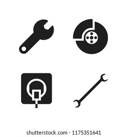 tools icon. 4 tools vector icons set. spanner and tools and utensils icons for web and design about tools theme