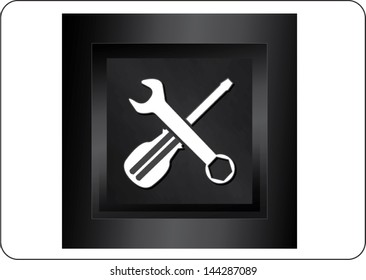 tools icon in black square box
