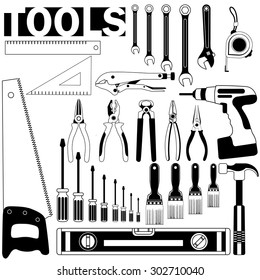 Tools icon black stripes on a white background.In vector style.
