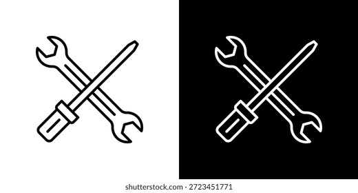 Tools icon black and white outline.