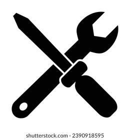 Tools icon in black and white vector.