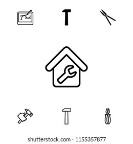 Tools icon. collection of 7 tools filled and outline icons such as hummer, pliers, home repair. editable tools icons for web and mobile.