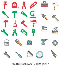 Tools Icon for Construction Buildings