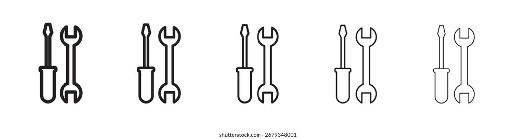 Ferramentas ícone design símbolo coleção para design gráfico. EPS 10