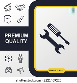 Elemento gráfico de iconos de herramientas. Diseño moderno.