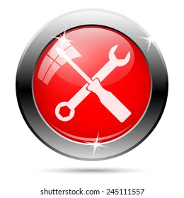 Tools icon. Internet button on white background. 