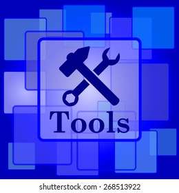 Tools icon. Internet button on abstract background. 