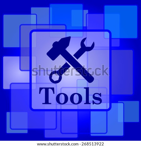 Tools icon. Internet button on abstract background. 