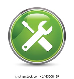 Tools icon isolated on elegant green round button vector illustration