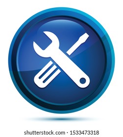 Tools icon isolated on elegant blue round button illustration