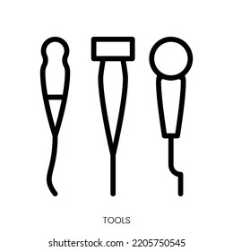 Werkzeugsymbol. Line Art Design einzeln auf weißem Hintergrund