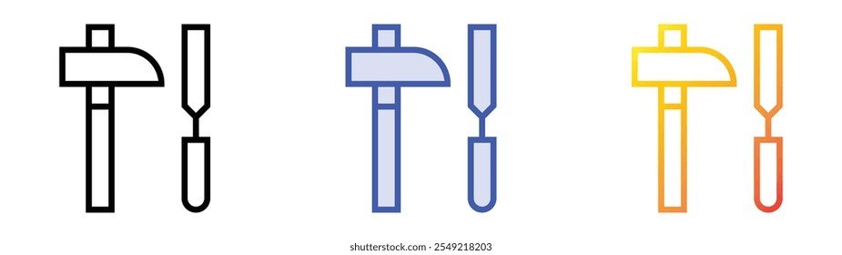 tools icon. Linear, Blue Fill and Gradient Style Design Isolated On White Background