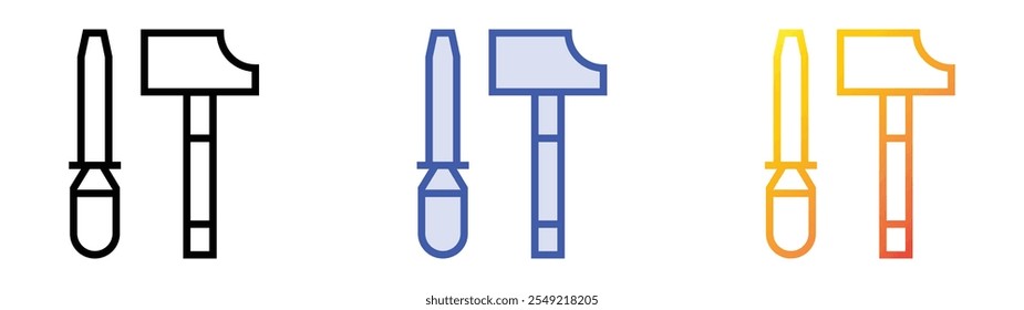 tools icon. Linear, Blue Fill and Gradient Style Design Isolated On White Background