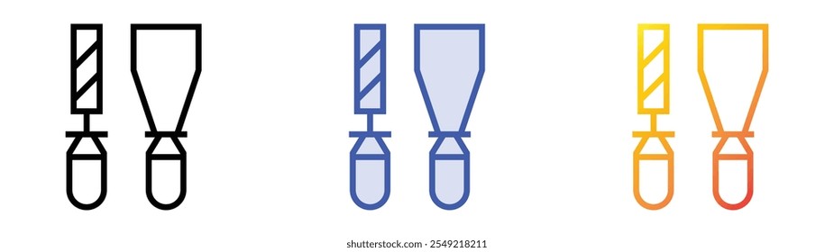 tools icon. Linear, Blue Fill and Gradient Style Design Isolated On White Background
