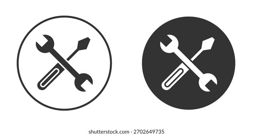 Tools icon logo design illustration template. Solid Style