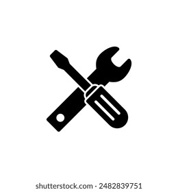 Tools icon logo design. tool sign and symbol. setting icon. Wrench and screwdriver. Service, repair