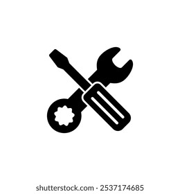 Tools icon logo design. tool sign and symbol. setting icon. Wrench and screwdriver. Service, repair