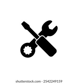 Icono de herramientas de diseño de logotipo. signo de herramienta y símbolo. icono de configuración. Llave y destornillador. Servicio, reparación