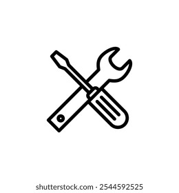 Tools icon logo design. tool sign and symbol. setting icon. Wrench and screwdriver. Service, repair