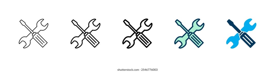 Tools icon logo design. tool sign and symbol. setting icon. Wrench and screwdriver. Service, repair