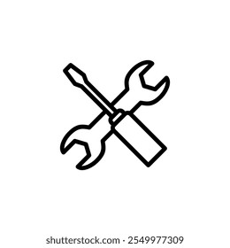 Tools icon logo design. tool sign and symbol. setting icon. Wrench and screwdriver. Service, repair