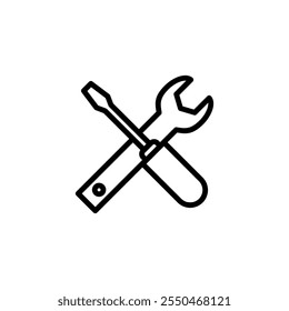 Tools icon logo design. tool sign and symbol. setting icon. Wrench and screwdriver. Service, repair