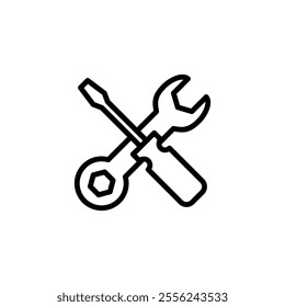 Tools icon logo design. tool sign and symbol. setting icon. Wrench and screwdriver. Service, repair