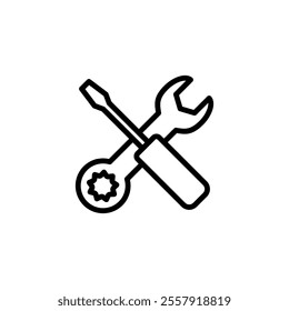 Tools icon logo design. tool sign and symbol. setting icon. Wrench and screwdriver. Service, repair