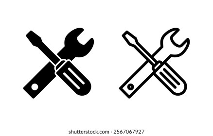 Tools icon logo design. tool sign and symbol. setting icon. Wrench and screwdriver. Service, repair