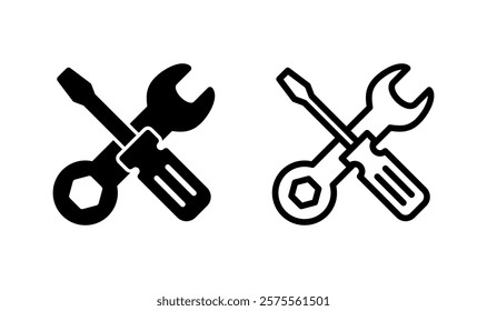 Tools icon logo design. tool sign and symbol. setting icon. Wrench and screwdriver. Service, repair