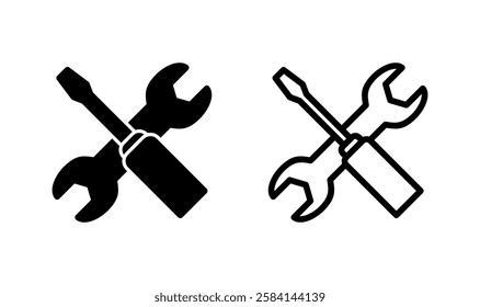 Tools icon logo design. tool sign and symbol. setting icon. Wrench and screwdriver. Service, repair