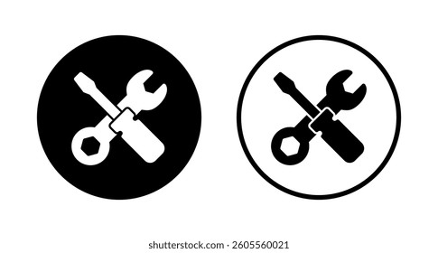 Tools icon logo design. tool sign and symbol. setting icon. Wrench and screwdriver. Service, repair