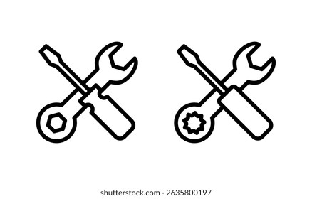 Tools icon logo design. tool sign and symbol. setting icon. Wrench and screwdriver. Service, repair