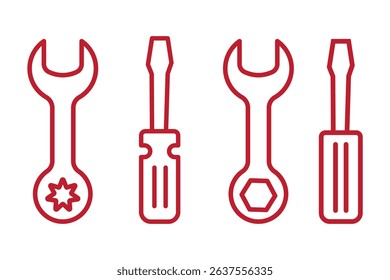 Tools icon logo design. tool sign and symbol. setting icon. Wrench and screwdriver. Service, repair