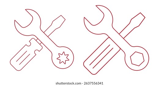 Tools icon logo design. tool sign and symbol. setting icon. Wrench and screwdriver. Service, repair