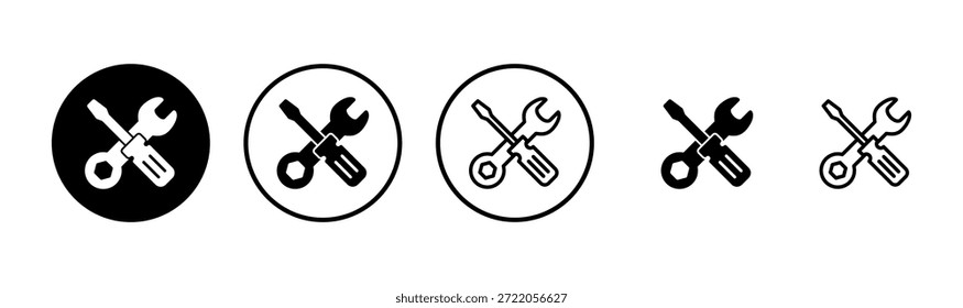Tools icon logo design. tool sign and symbol. setting icon. Wrench and screwdriver. Service, repair
