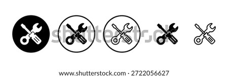 Tools icon logo design. tool sign and symbol. setting icon. Wrench and screwdriver. Service, repair