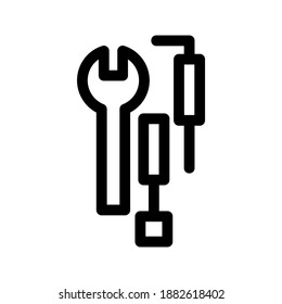 Icono de herramientas o logotipo símbolo de signo aislado ilustración vectorial - iconos vectoriales de estilo negro de alta calidad
