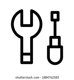 Icono de herramientas o logotipo símbolo de signo aislado ilustración vectorial - iconos vectoriales de estilo negro de alta calidad
