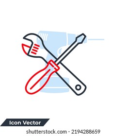 Werkzeugsymbol, Vektorgrafik. Festlegen der Symbolvorlage für die Grafik- und Webdesign-Kollektion