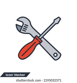 Werkzeugsymbol, Vektorgrafik. Festlegen der Symbolvorlage für die Grafik- und Webdesign-Kollektion