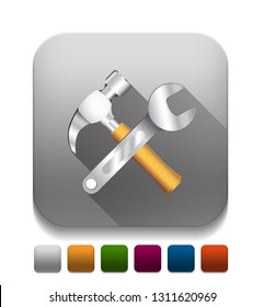 tools icon With long shadow over app button