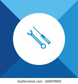 Tools Icon on Blue Background. Eps-10.