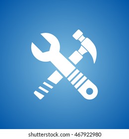 Tools Icon on blue color.