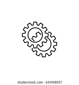 Tools icon in outline style for web, infographics and creative design. Isolated vector illustration