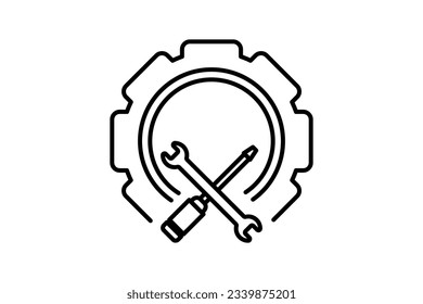 tools icon. Icon related to setup and action. line icon style. Simple vector design editable